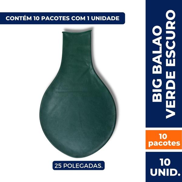 Imagem de Big balao 25 pol. verde escuro c/ 10 un.