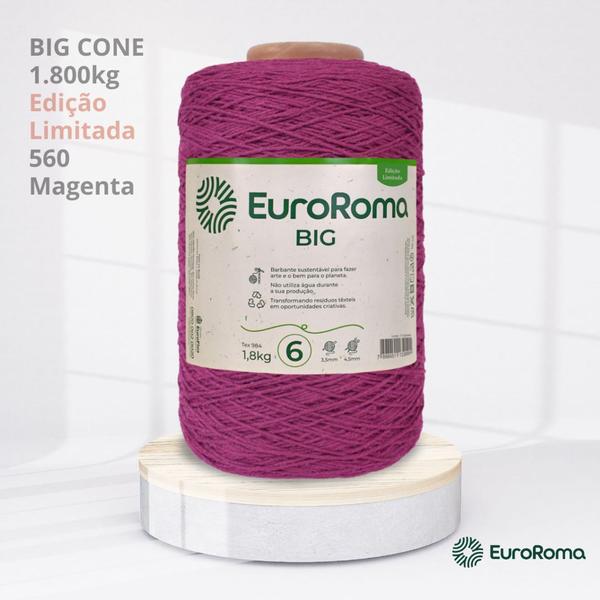 Imagem de Big Cone Barbante EuroRoma Magenta 560 N.6 4/6 com 1.800kg