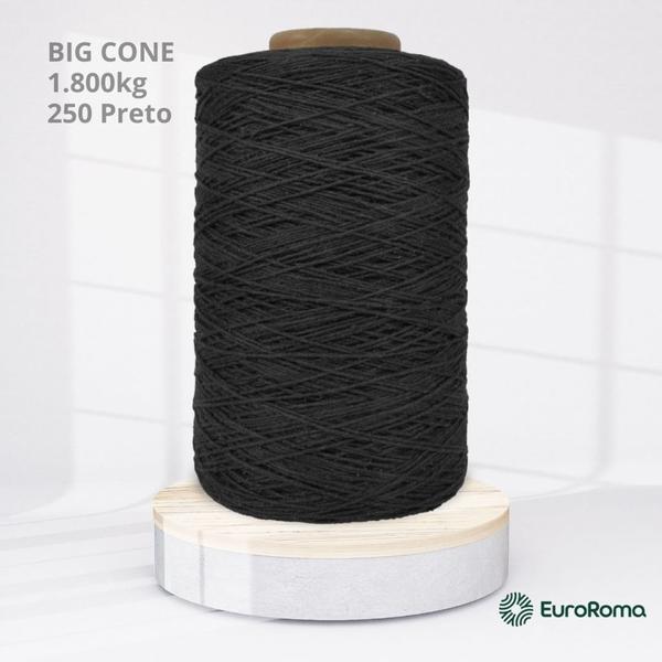 Imagem de Big Cone Barbante EuroRoma Preto 250 N.6 4/6 com 1.800kg