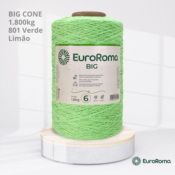 Imagem de Big Cone Barbante EuroRoma Verde Limão 801 N.6 4/6 com 1.800kg