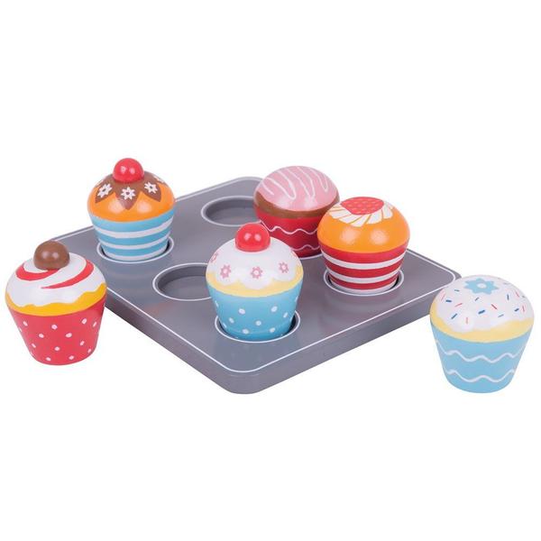 Imagem de Bigjigs Brinquedos De Madeira Cupcakes Muffin Tray - Pretend Play Food