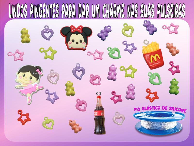 Imagem de Bijuteria Material Para Fazer Pulseira Colar Infantil Kit Top