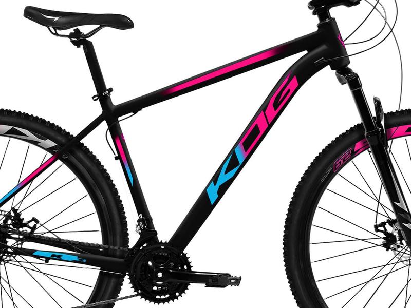 Imagem de Bike Aro 29 KOG 24 Marchas F. Hidráulicos Preto Rosa e Azul