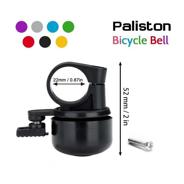 Bike Bell Paliston Crisp Sound para adultos e crianças em preto e azul Imagem de Bike Bell Paliston Crisp Sound para adultos e crianças em preto e azul
