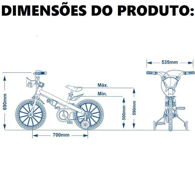 Imagem de Bike Infantil Aro 12 Power Rex Suporta Até 21kg Nathor