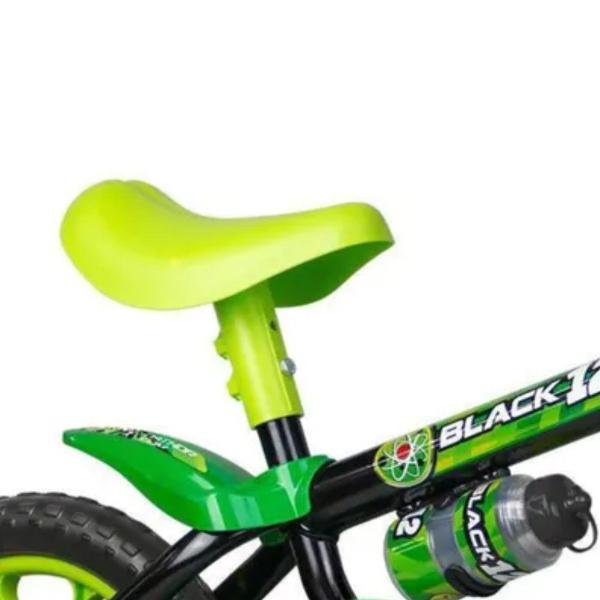 Imagem de Bike Infantil Nathor Black Aro 12 Rodinha Squeeze Capacete