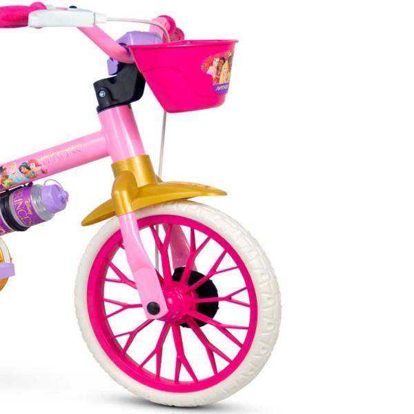 Imagem de Bike Infantil Princesas Aro 12 Meninas Rodinhas Cestinho Garrafinha Adesivos Nathor