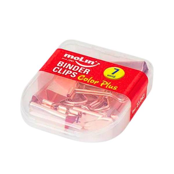 Imagem de Binder Clips Color Plus 7 Unid. Metalizado 25mm - Molin