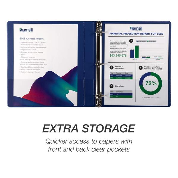 Binder Samsill Durable D Ring de 1 polegada azul, pacote com 4 Imagem de Binder Samsill Durable D Ring de 1 polegada azul, pacote com 4