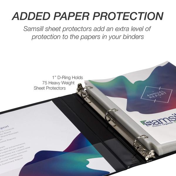 Binder Samsill Durable D Ring de 1 polegada, pacote com 4 unidades, preto Imagem de Binder Samsill Durable D Ring de 1 polegada, pacote com 4 unidades, preto