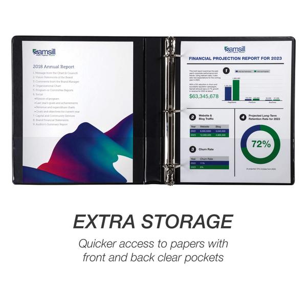 Binder Samsill Durable D Ring de 1 polegada, pacote com 4 unidades, preto Imagem de Binder Samsill Durable D Ring de 1 polegada, pacote com 4 unidades, preto
