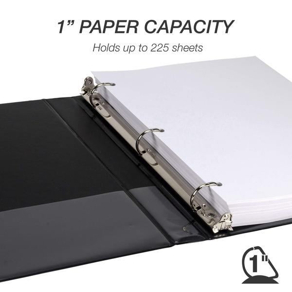 Binder Samsill Durable D Ring de 1 polegada, pacote com 4 unidades, preto Imagem de Binder Samsill Durable D Ring de 1 polegada, pacote com 4 unidades, preto