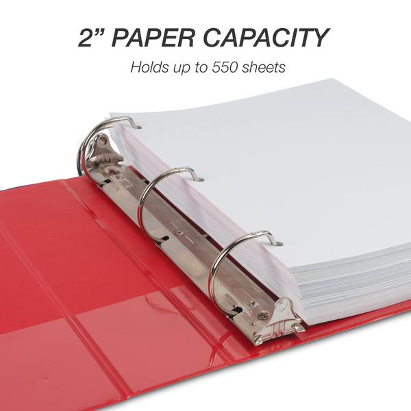 Imagem de Binder Samsill Durable D Ring de 2 polegadas, pacote com 4 unidades, vermelho