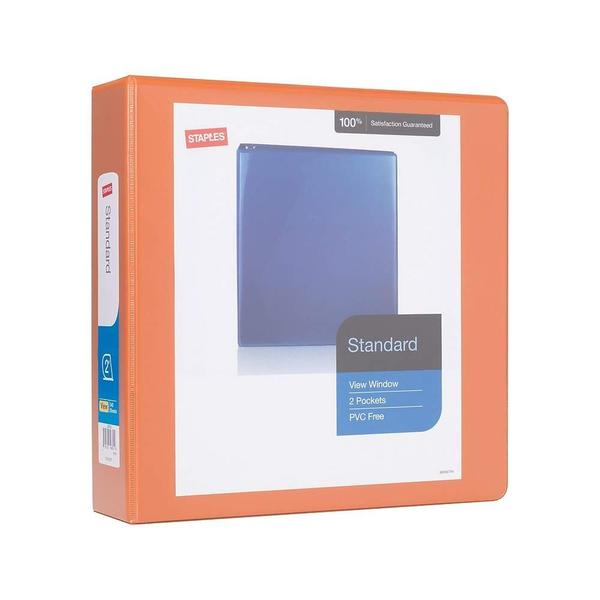 Imagem de Binder Staples Standard 3 Ring View 2 polegadas laranja