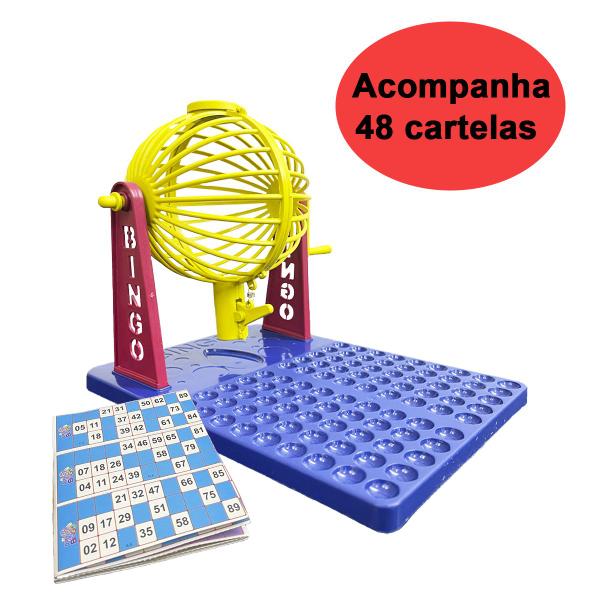 Imagem de Bingo 48 Cartela Com Globo Giratório Brinquedo Infantil Novo Diversão