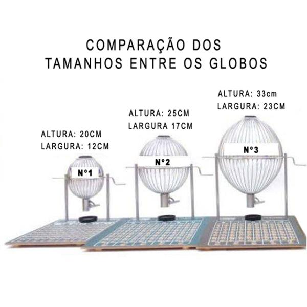 Imagem de Bingo Globo Cromado N3 Completo C/ 400 Cartelas