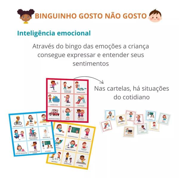 Imagem de Bingo Infantil gosto ou não gosto educativo