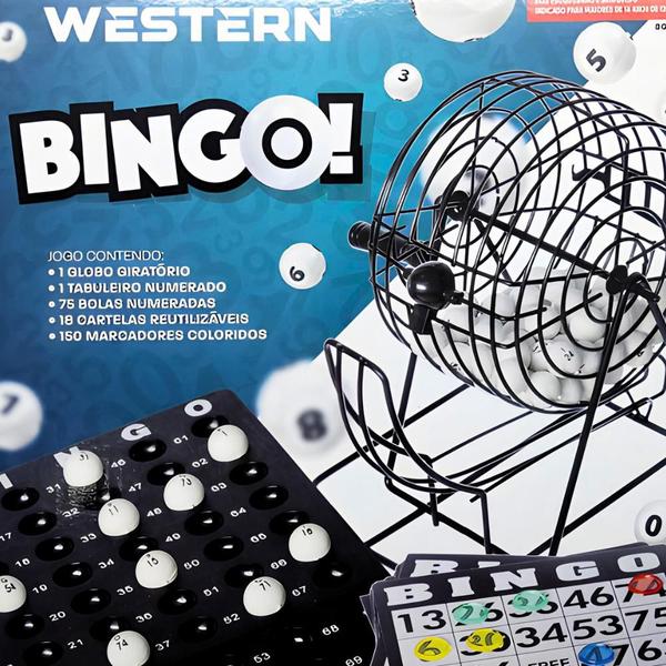 Imagem de Bingo Profissional Completo Grande Metal 75 Bolinhas com Cartelas
