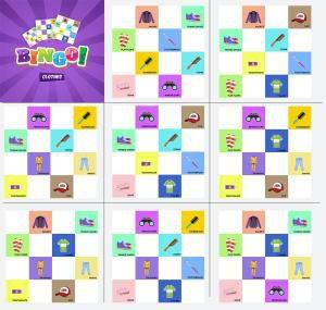 Imagem de Bingo Roupas em ingles - Clothes - JOTTPLAY