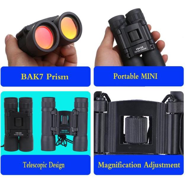 Imagem de Binoculo 10x25 Profissional Infantil  BAK4 1000Metros