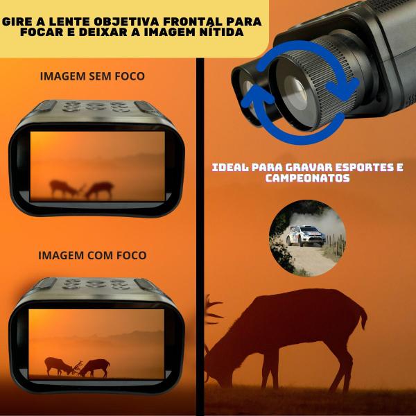 Imagem de Binôculo Profissional de Caça com Zoom Òptico e Digital 128gb