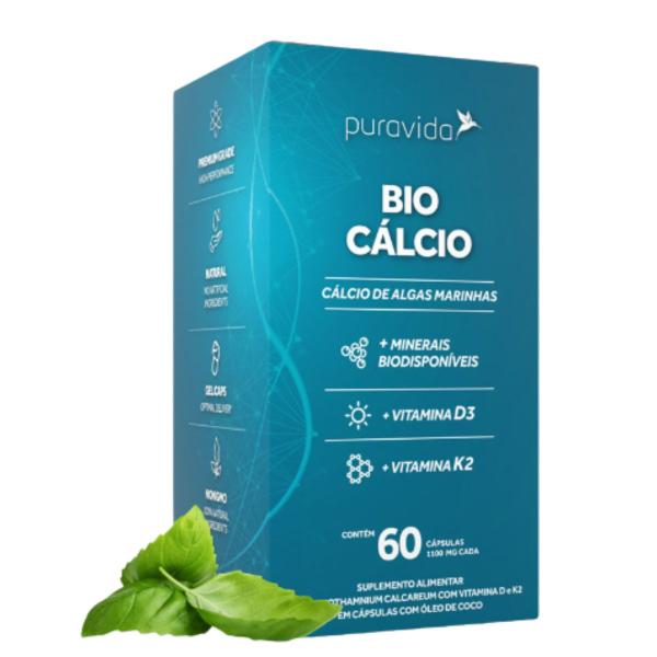 Bio Cálcio Marinho + Minerais Vitaminas D3 K2 Pura Vida Imagem de Bio Cálcio Marinho + Minerais Vitaminas D3 K2 Pura Vida