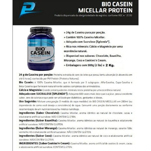 Imagem de Bio Casein Caseina Morango 909g Performance Nutrition