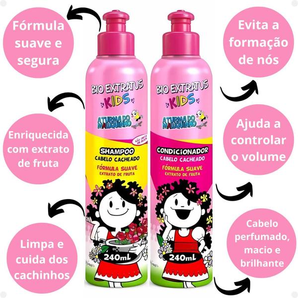 Imagem de Bio Extratus Kids A Turma do Maluquinho Cacheado: Shampoo e Condicionador 240ml