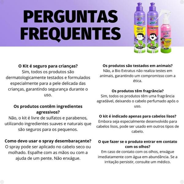 Imagem de Bio Extratus Kit Maluquinho Lisos: Shampoo, Cond E Spray