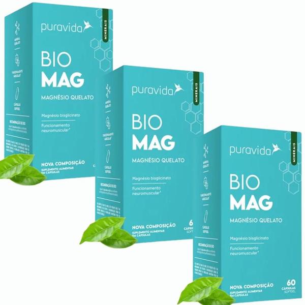 Imagem de Bio Mag Pura Vida 60 capsulas - Kit com 3x