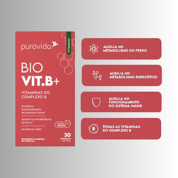 Imagem de Bio Vit.B+ Suplemento Alimentar - 30 Caps - Puravida