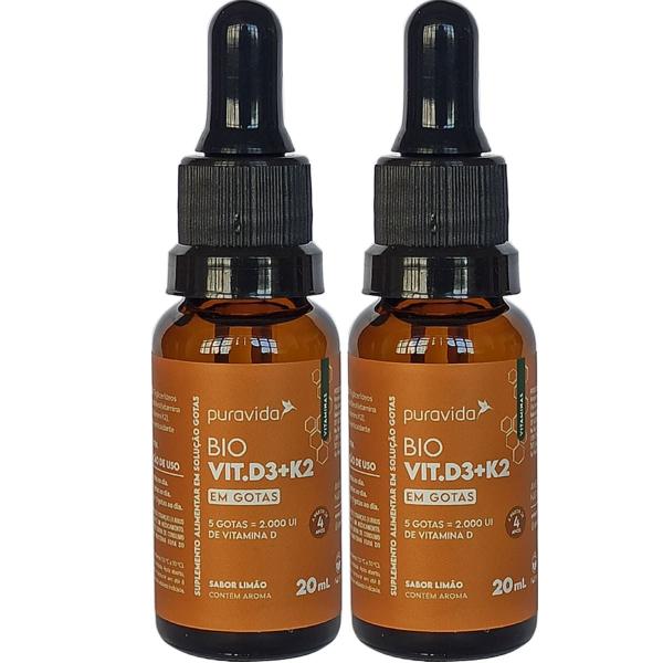 Imagem de Bio Vitamina D3 E Vitamina K2 Gotas 2 X 20ml Puravida