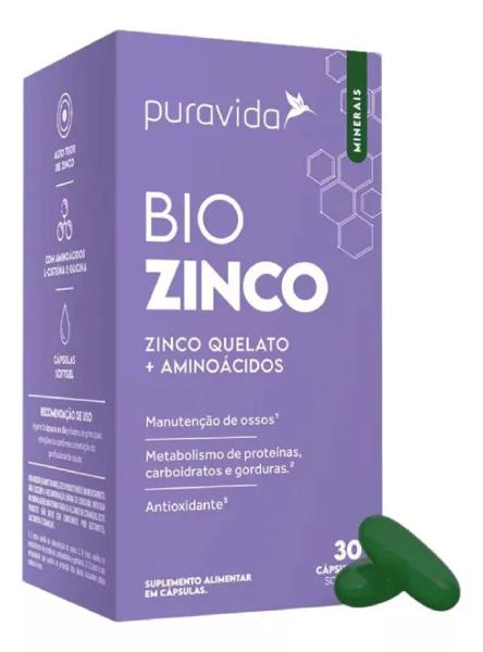 Imagem de Bio Zinco Quelato Puravida 30 cápsulas Softgel