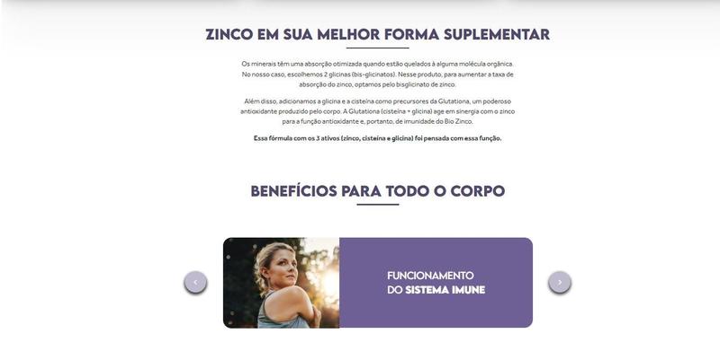 Imagem de Bio Zinco  Zinco Quelato+Aminoácidos  30 Cáps Puravida