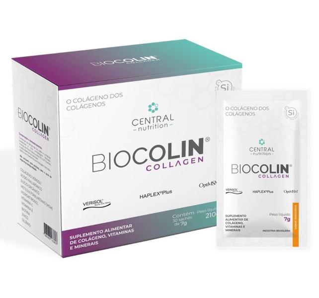 Imagem de Biocolin Collagen Tangerina 30 Sachês 7g Central Nutrition