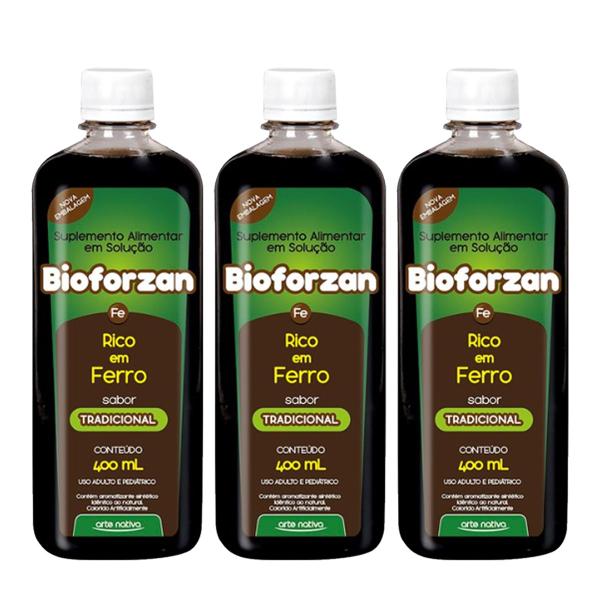 Imagem de Bioforzan 400ml Sabor Tradicional Arte Nativa Kit c/ 3un