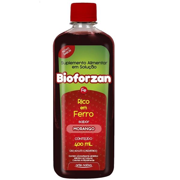 Imagem de Bioforzan 400ml Suplemento de Morango Arte Nativa Kit c/ 3un