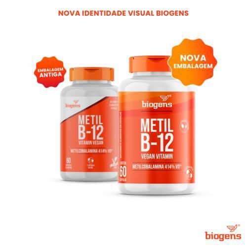 Imagem de Biogens kit 4x metil b12 vegana, vitamina metilcobalamina 60caps