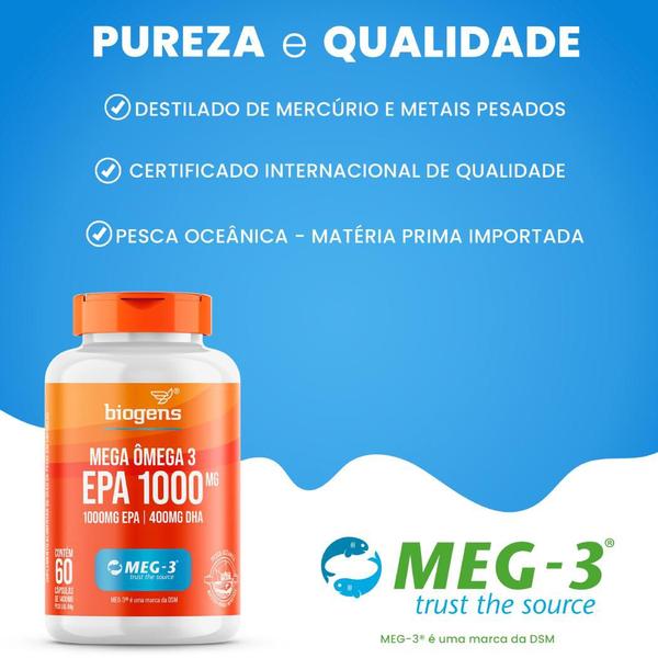 Imagem de Biogens mega ômega 3 epa 1000 meg-3 60 caps 