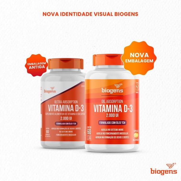 Imagem de Biogens vitamina d3 2000 ui com tcm 400mg/60 caps 