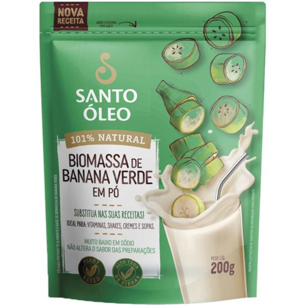 Imagem de Biomassa De Banana Verde Em Pó 6 X 200g Santo Óleo