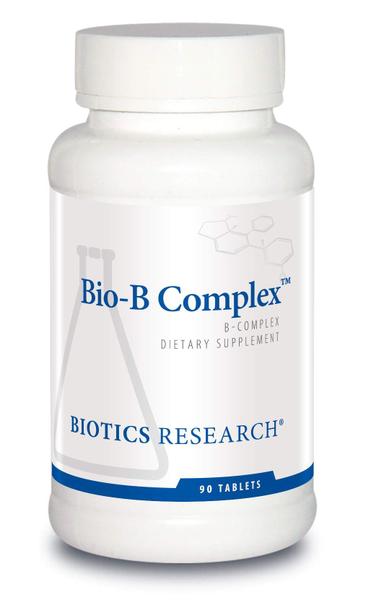 Imagem de Biotics Research Bio B Complex High Potency B-Complex com folato e vitaminas B2, B6 e B12 para produção de energia. Suporta a função cardiovascular, vias metabólicas, saúde do cérebro.