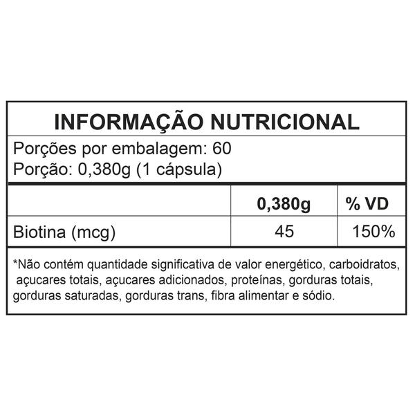 Imagem de Biotina 150% IDR 45mcg Cabelos e Unhas 60 Cápsulas