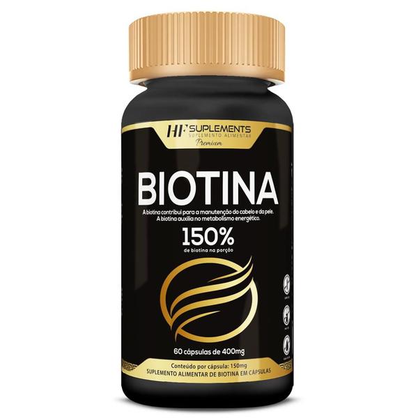 Imagem de Biotina 150% premium 400mg 60caps hf suplements