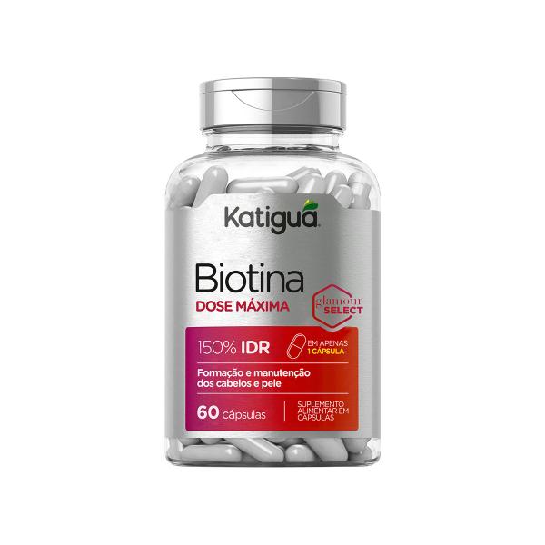 Imagem de Biotina Dose Máxima Glamour 500mg 60 Cápsulas - Katiguá