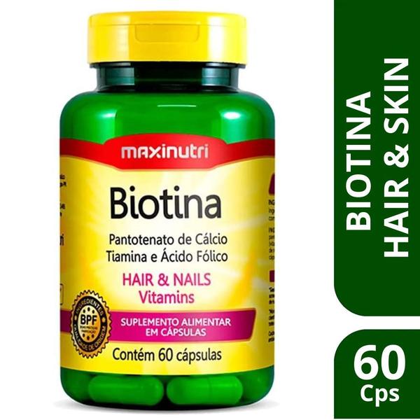 Imagem de Biotina Vitamina Cabelos e Unhas 60 Cápsulas - Maxinutri