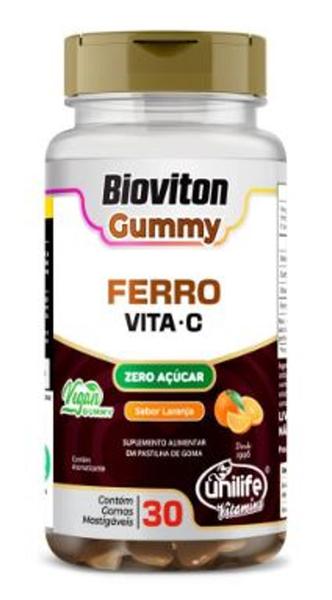 Bioviton Gummy Ferro + Vitamina C Laranja 30 Gomas Unilife Imagem de Bioviton Gummy Ferro + Vitamina C Laranja 30 Gomas Unilife
