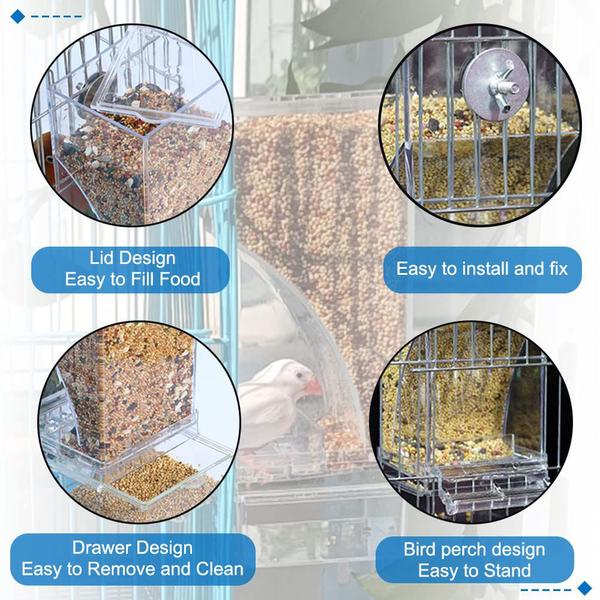 Imagem de Bird Cage Feeder Hamiledyi No Mess, pacote com 2 unidades para pombinhos