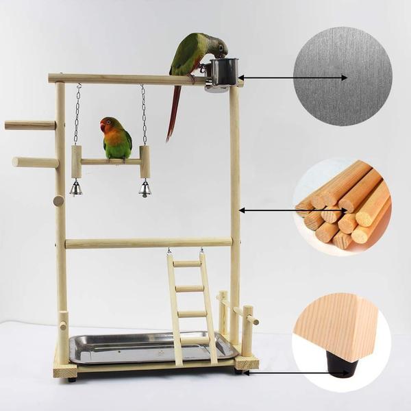 Imagem de Bird Playstand Wokex Parrot com balanço, escada, ponte e chá