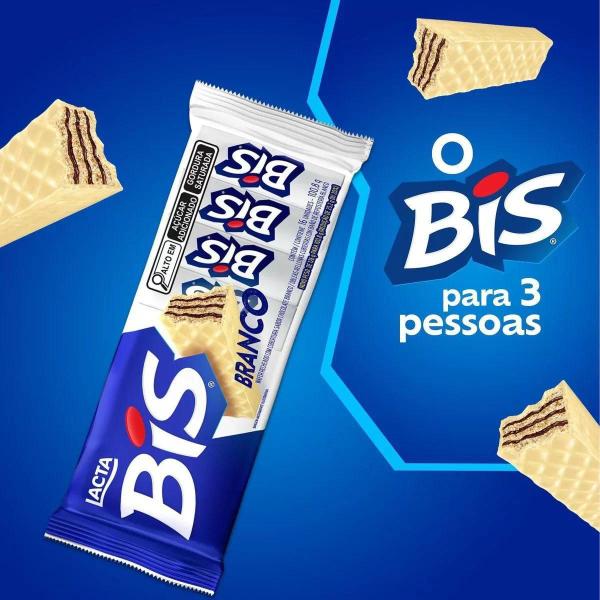 Imagem de Bis Chocolate Branco Lacta Kit 5 Caixas Com 16 Unidades